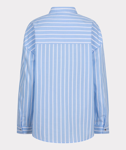 15011 Striped Blouse with Lace Patch