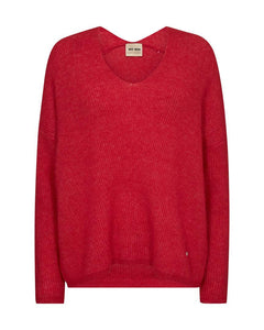 MMThora V-Neck Knit PS25 in Chinese Red