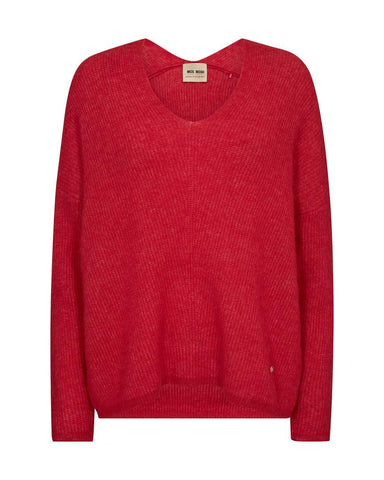 MMThora V-Neck Knit PS25 in Chinese Red